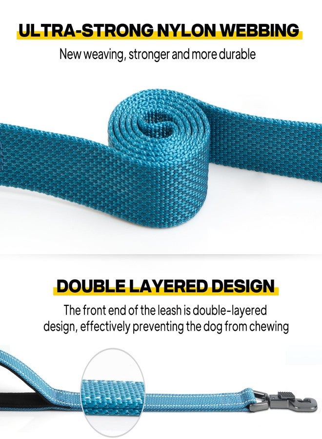 Fida 5 FT Heavy Duty Dog Leash with 2 Comfortable Padded Handles, Traffic Handle & Advanced Easy Snap Hook, Reflective Walking Lead for Large, Medium & Small Breed Dogs, Blue - Image 3